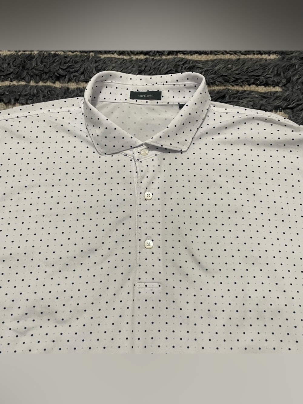 Turtleson Polo Shirt Mens XXL Polkadot Print Golf Performance Short Sleeve